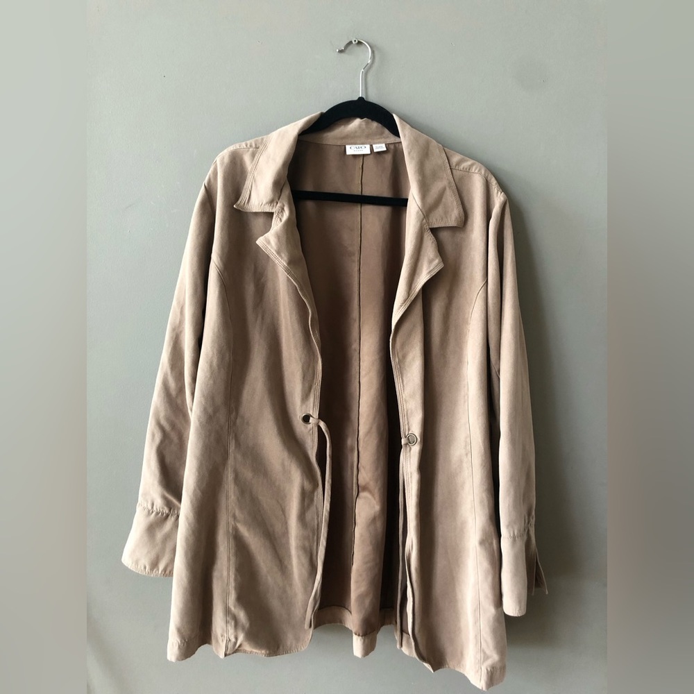 - CATO Faux Suede Tan Jacket / Women’s Size 22 / Indiana Jones